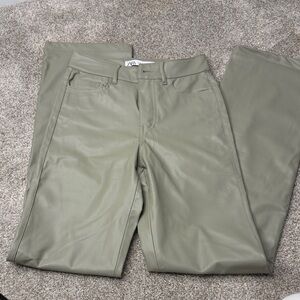 Zara Sage Green Straight Leg Pants